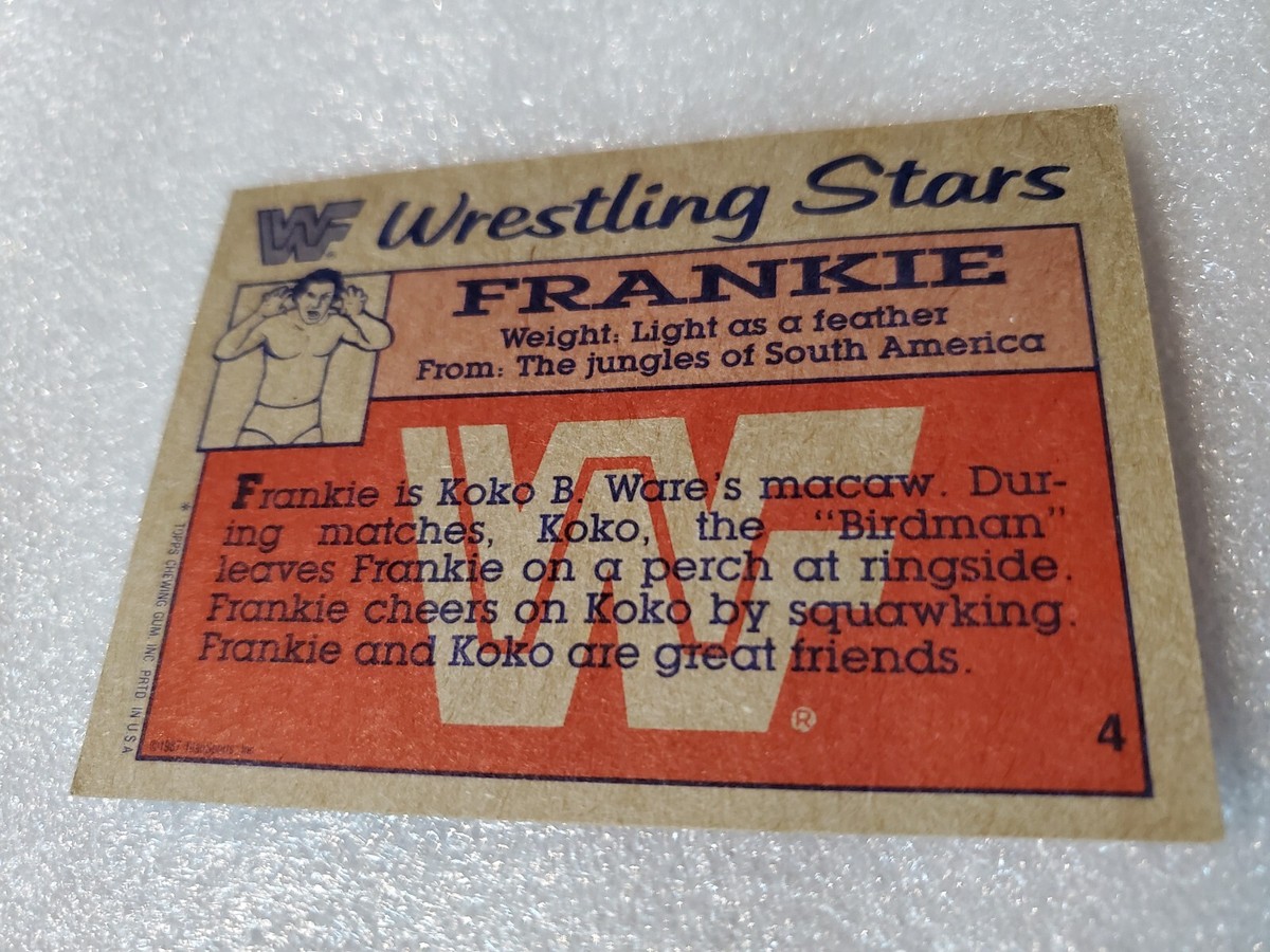 1987 Topps WWF Frankie Koko B Ware Card #4 WWE Vintage Wrestling