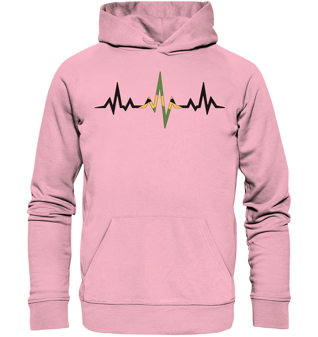 SACAI Pulsante Cuore Giamaica Bandiera Bandiera Bob Marley Felpa con Cappuccio 100% Cotone Biologico