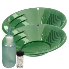 10" Green Gold Pan Panning Kit with Sniffer  Vial