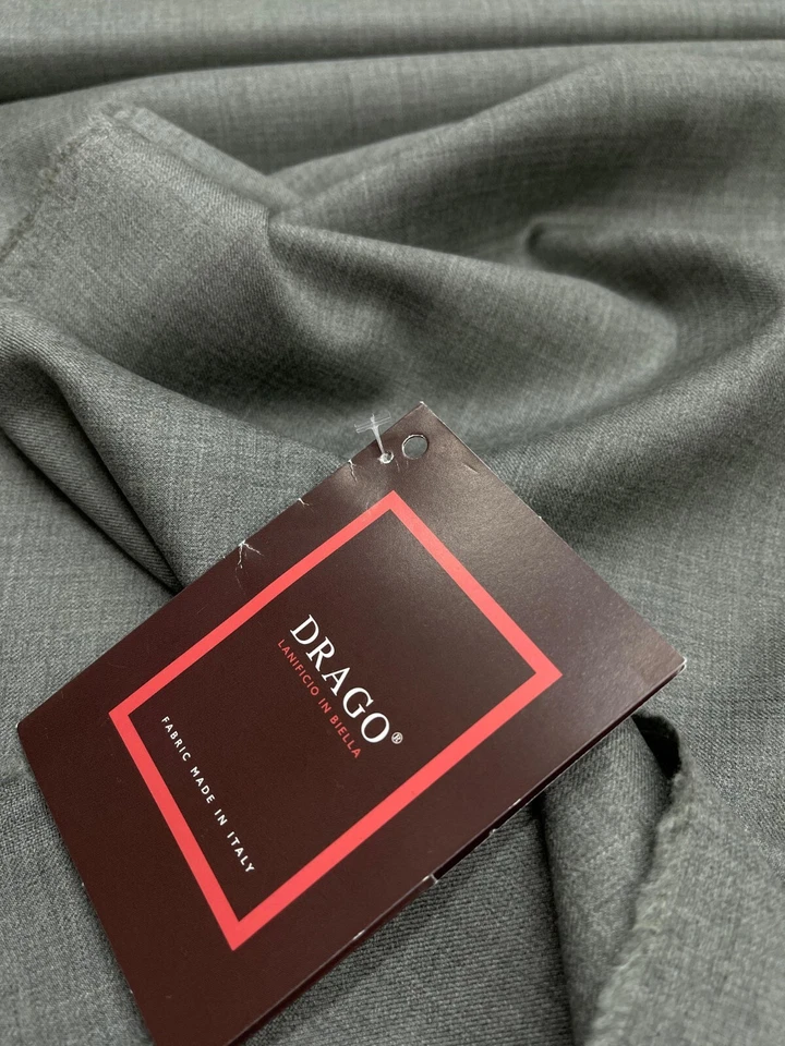 Sage Green Super 130s Wool Suiting, Dishdasha Fabric, Woven by DRAGO ITALY  3.0m - Image 3 of 4