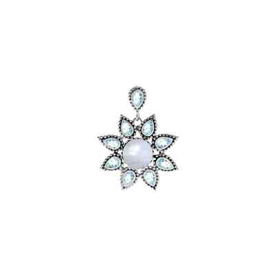 Floral Moonstone Pendant Sterling Silver 925 Hallmarked All Chain Lengths