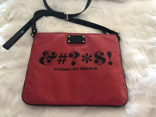 Kate Spade Pardon My French Red Black Libary Way Handbag WKRU2041