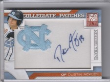 2009 PANINI ELITE #1 DUSTIN ACKLEY AUTOGRAPH ROOKIE RC PATCH MARINERS 97/118