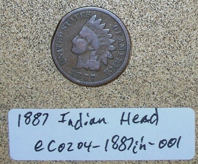 1887 Indian Head Penny Planchet Clip Error; Rare Old Coin Money