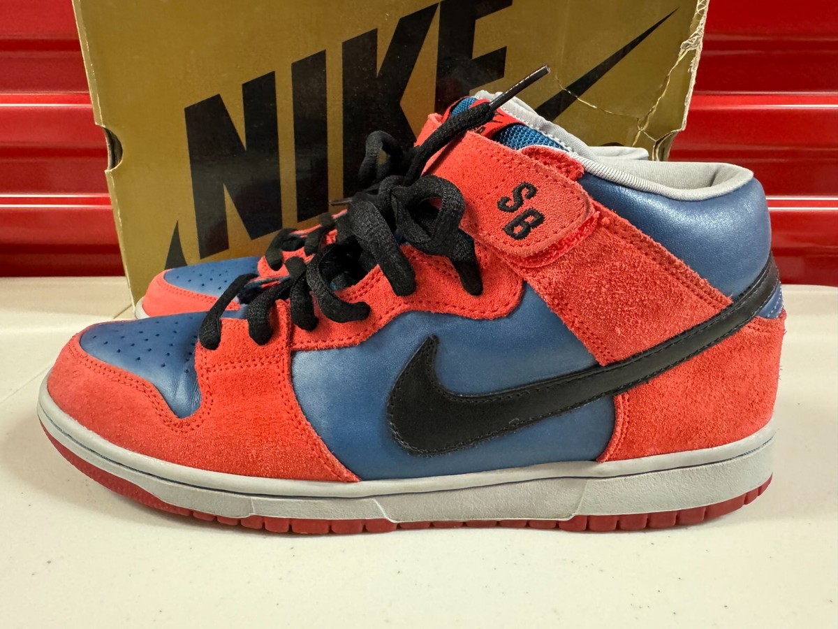 Nike Dunk Pro SB Mid Spider Man 314383-401 USED Men's Sz