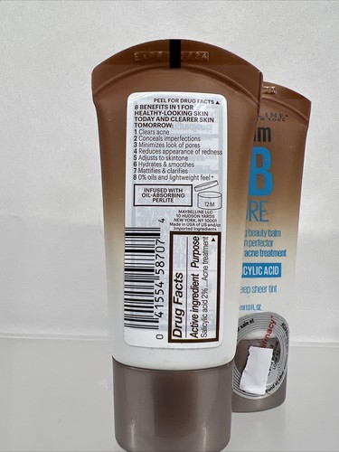 (2) MAYBELLINE 140 Deep Dream Pure BB Creme Face Clearing Breakouts 1oz - 第 2/4 張圖片