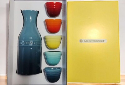 Le Creuset SAKE Set Tokkuri 390ml 450g & Ochoko 30ml 70g 5 Set Rainbow Color JP