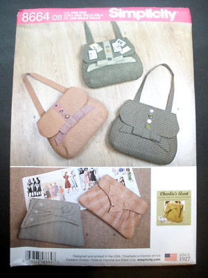 Simplicity Pattern 8664 Bags in Four Styles Clutch Purse Shoulder Strap   uncut