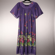 90's Anthony Richards Women's Large Floral Purple Muumuu Patio House Dress