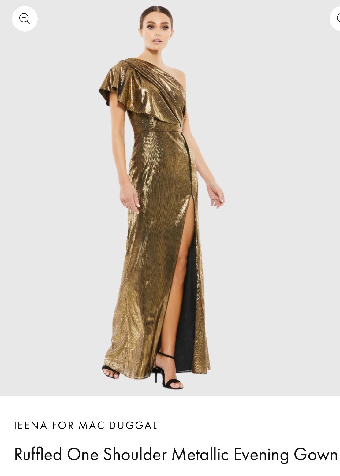 Mac Duggal Ruffled One-Shoulder Gown Size 12 - NWT