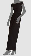 Lauren Ralph Lauren Women's Black Off-Shoulder Gown Dress Size 4
