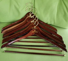 Lot of 7  (6 Nordstrom) Wooden Suit  Coat Jacket Hangers Hooks READ 1 unmarked