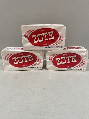 ZOTE Pink Laundry Soap Washing Clothes LOT OF 3 14oz Bars FREE SHIPPING!!