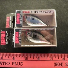 Lot of 2 Rapala Rippin Rap Loud Rattling RPR-6 CH Chrome Lure 2-1/2" 1/2oz NIB *