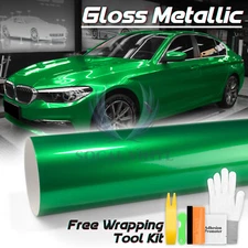 Gloss Metallic Green Candy Decal Car Vinyl Wrap Film Sticker Sheet Sparkle DIY