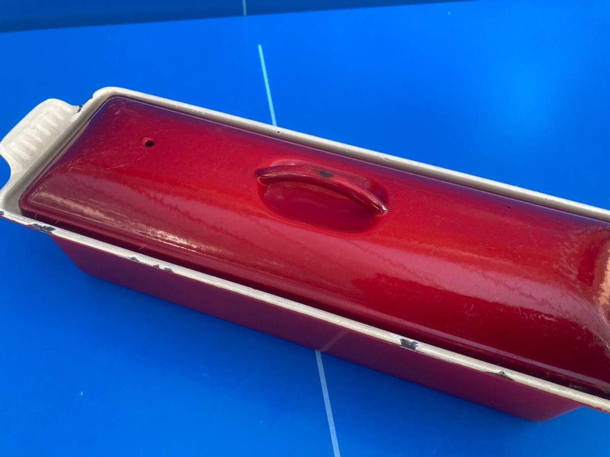 Terrine Le Creuset Fonte Rectangulaire 32 Cm - Rouge - Vintage 1990 - Occasion