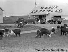 Gas Station, Wibaux, Montana - 1939 - Vintage Photo Print
