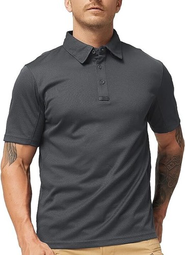 Men's Short Sleeve Tactical Polo Shirts Quick Dry Team Combat Work Casual Golf T - Picture 19 of 36