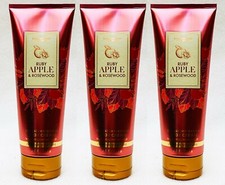 3 Bath  Body Works RUBY APPLE ROSEWOOD Hydration Body Cream Lotion Tube 8 oz