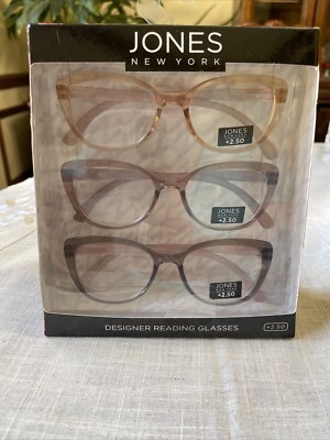 Jones New York Signature 3 Pair +2.50 Reading Glasses Readers for Women's