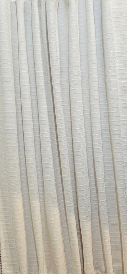 Umbral Rayas Blanco 100% Algodón Tejido 72" Ojal Cortina de Ducha Foto 4 de 4