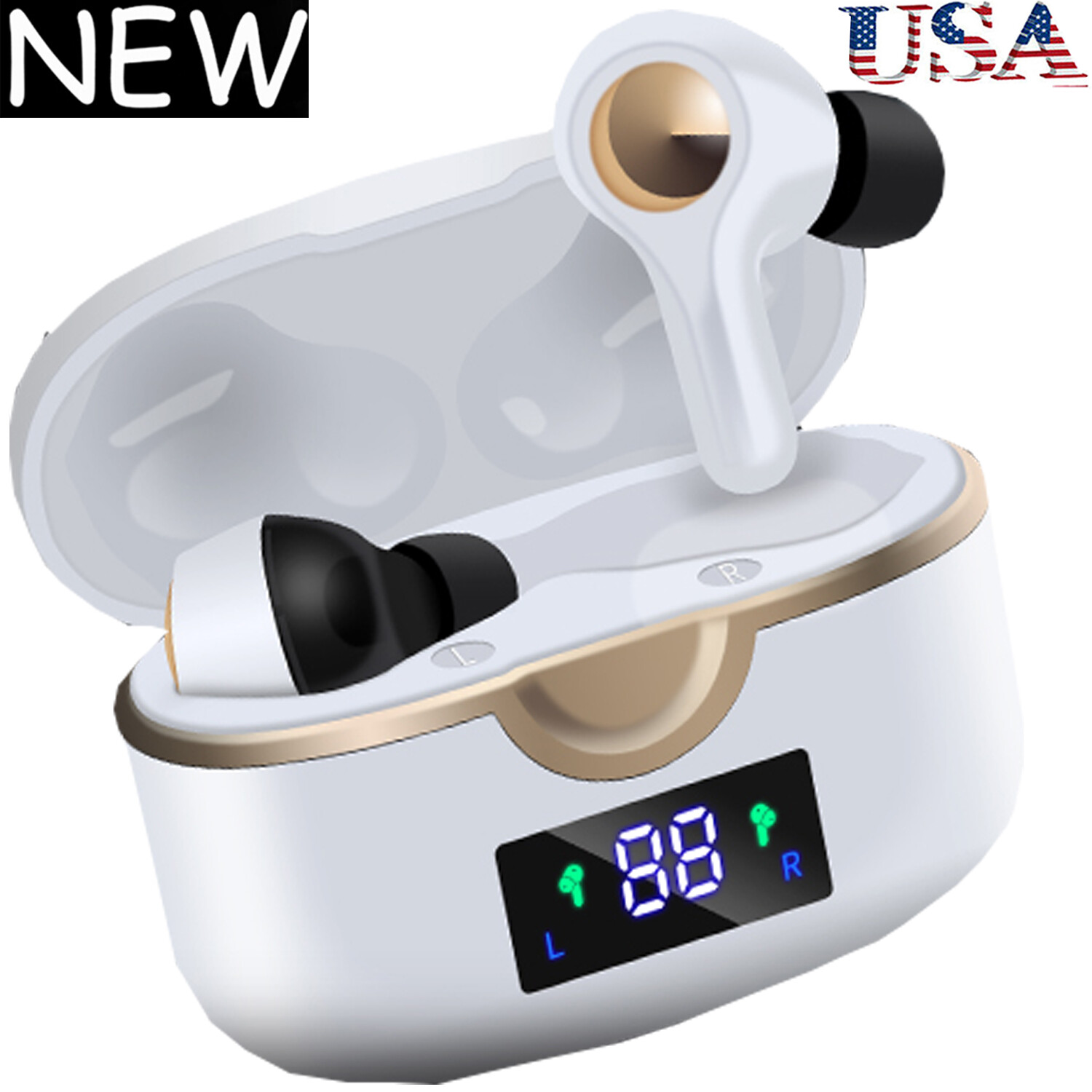 Bluetooth Earbuds Headset Ear pods Wireless (White)-image