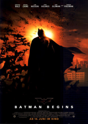 Batman Begins ORIGINAL A1 Kinoplakat gerollt Christian Bale / Morgan Freeman
