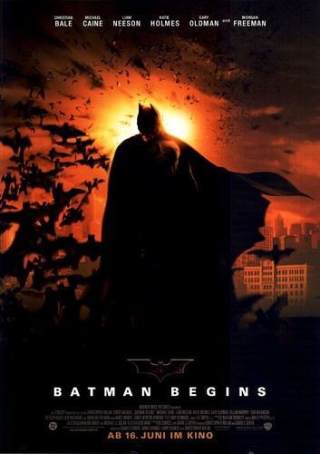 Batman Begins ORIGINAL A1 Kinoplakat gerollt Christian Bale / Morgan Freeman