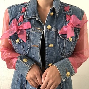 mesh denim jacket