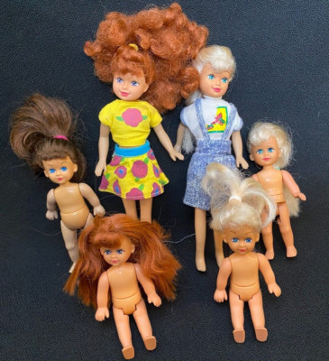 Lot of 6 Kid Kore Dolls Some Clothes Barbie Kelly Clone 1990s