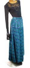 Emilio Pucci Vintage Original Velvet Geometric Maxi Skirt 1960's Size 10