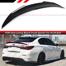 FOR 2014-24 INFINITI Q50 PSM STYLE GLOSSY BLACK HIGH KICK DUCKBILL TRUNK SPOILER