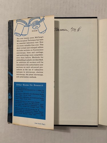 McClung's Handbook Of Microscopical Technique Ruth Jones Hardcover Dust Jacket - Picture 3 of 11