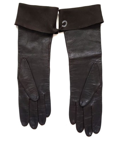 GANT JONQUET Women Leather Elbow Gloves Super Light, Thin Brown Size 6, France - Picture 10 of 15
