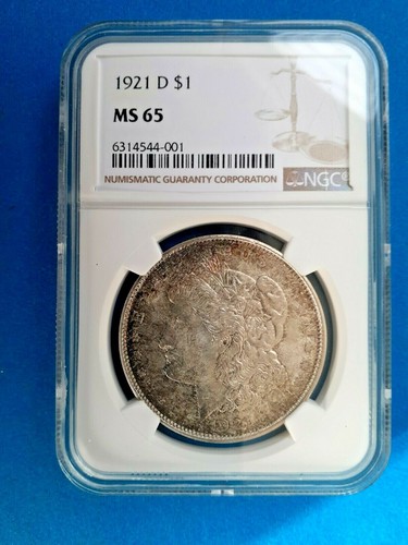 1921 D $1 Morgan Silver Dollar MS65 NGC - 第 3/8 張圖片