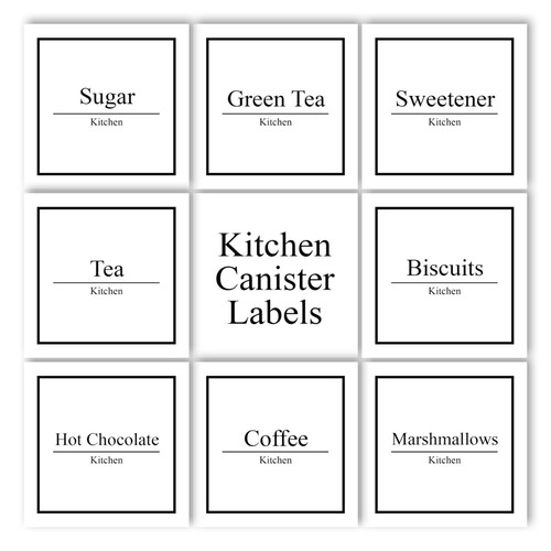 Kitchen Canister labels/ Kitchen canister stickers Tea, Coffee, Sugars Jars eBay