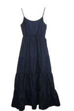 Michael Kors Women's Navy Tiered Cotton Flowy Sleeveless Maxi Dress Size S