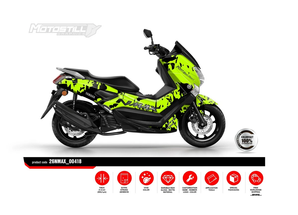 YAMAHA NMAX 125cc 155cc 2014 2020 FLO GREEN GRAPHIC STICKER