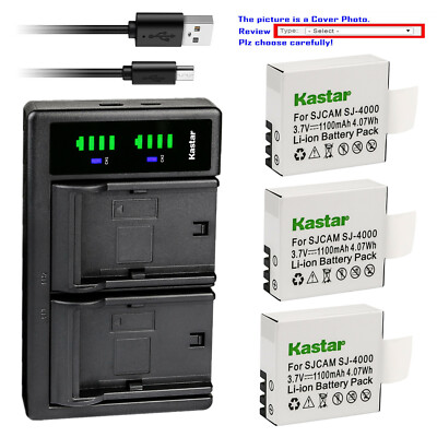 Kastar Battery LTD2 USB Charger for Eken PG1050 & Evolveo Sportcam W7 Camera