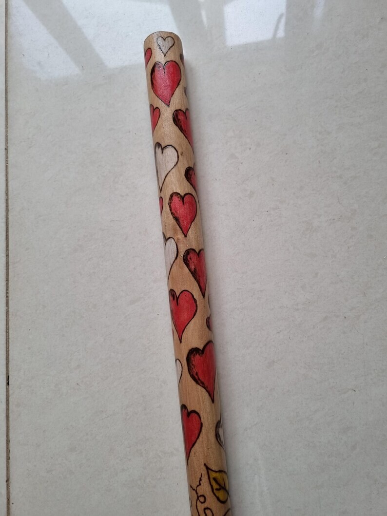 Unique Alice in Wonderland Pyrography Walking Stick Cane image 9
