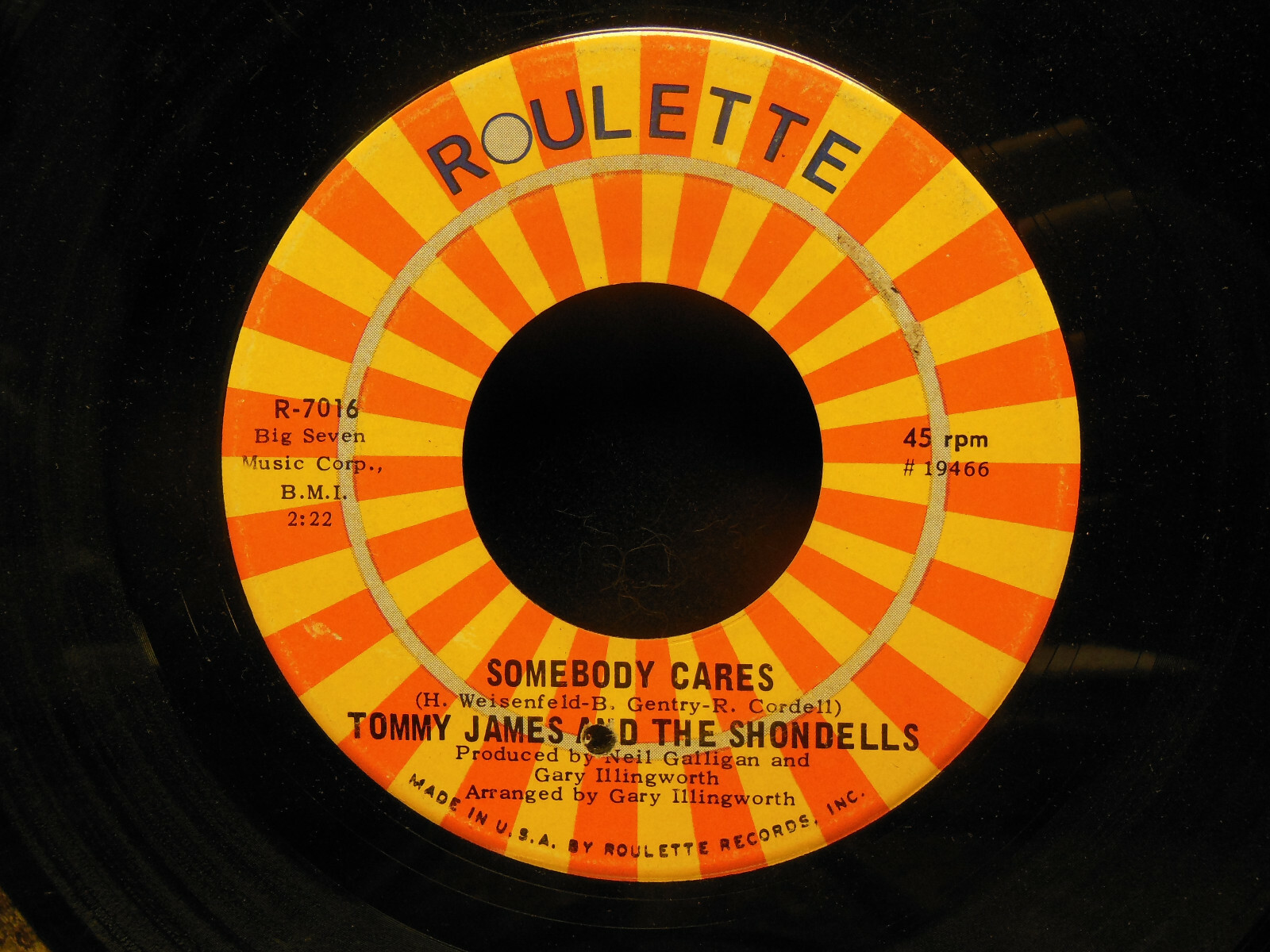 Tommy James & The Shondells: Somebody Cares / Do Unto Me, 45 RPM VG (G2)