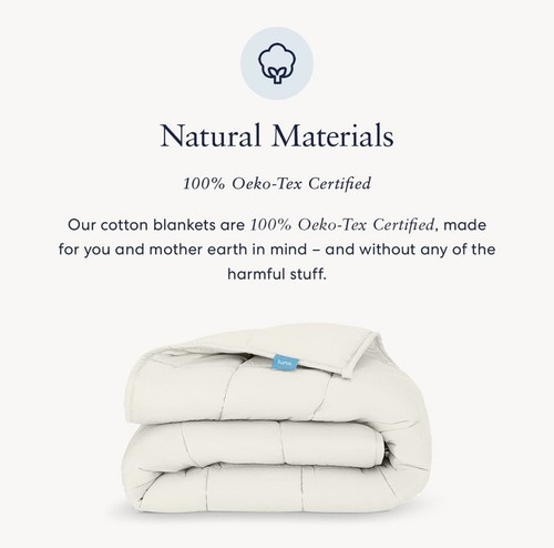LUNA Adult Weighted Blanket 15 lbs. 60"x80" Queen Size Bed 100% Oeko-Tex Ivory - Picture 2 of 3
