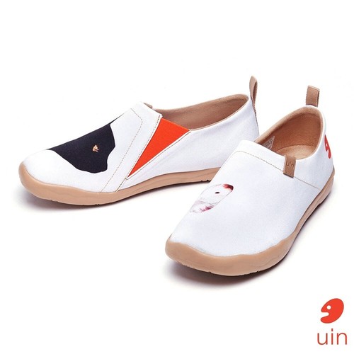 Women Size 5-11 UIN Slip On Shoes Canvas Comfortable Loafers "Mew & Butterfly" - Picture 5 of 6