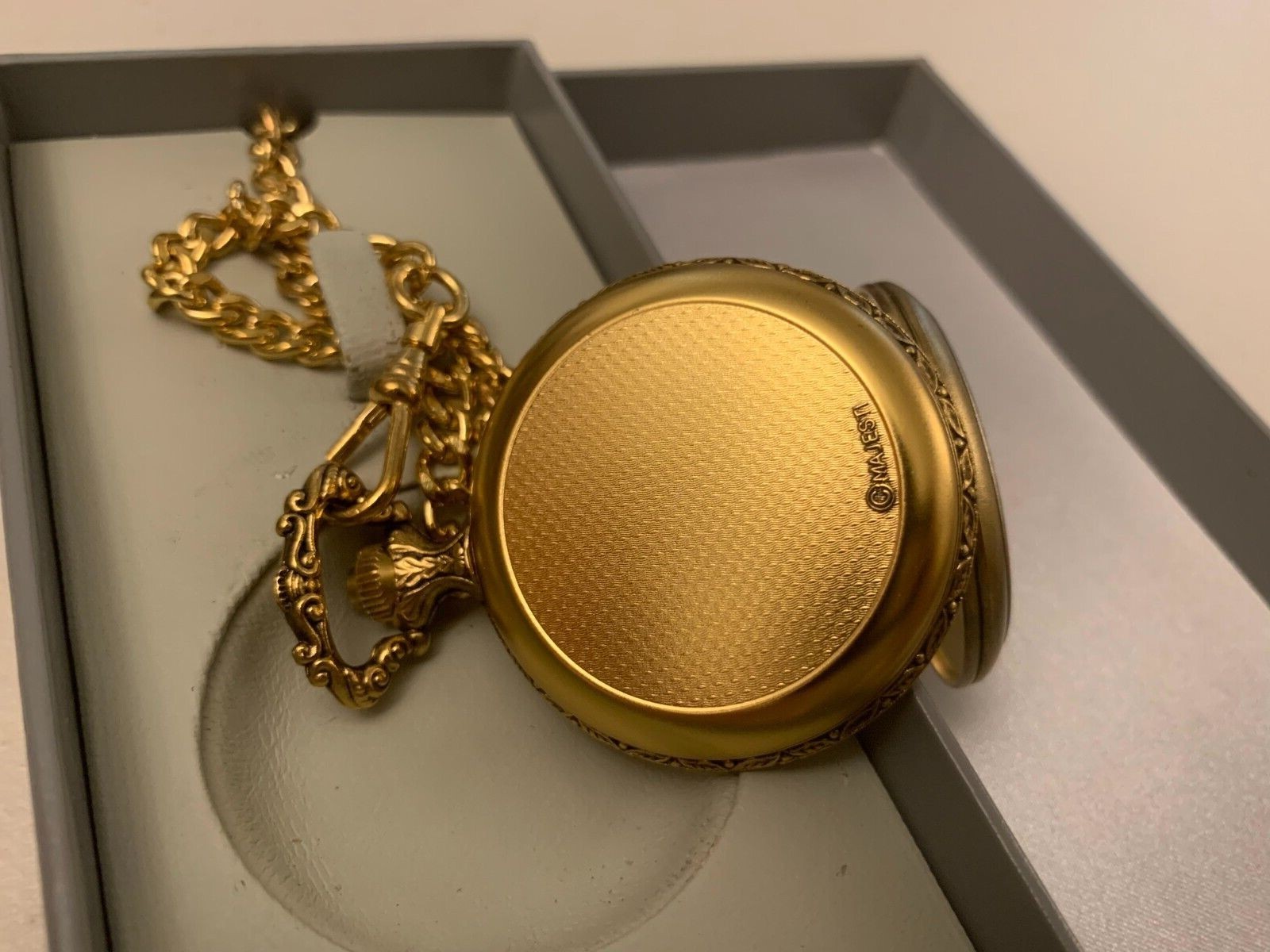 Men's Vintage Pocket Watch Majesti Swiss "Dad Number 1" With Box