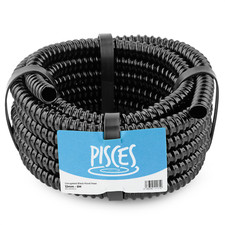 0.5 inch (12mm) BLACK CORRUGATED FLEXIBLE HOSE FISH POND PUMP PVC MARINE PIPE