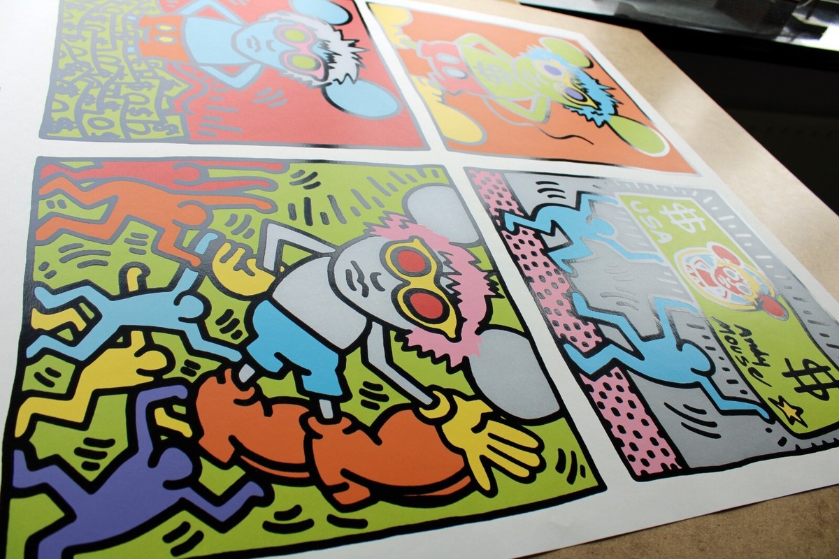 KEITH HARING & ANDY WARHOL: ANDY MOUSE RARE SILKSCREENED POSTER