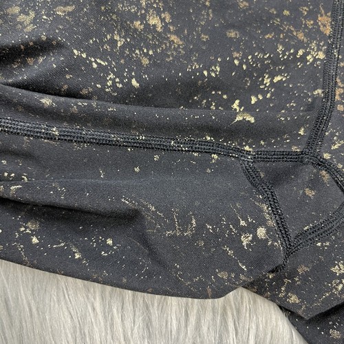 Ivivva Girls Size 14 Black Gold Splatter Leggings - Picture 5 of 12