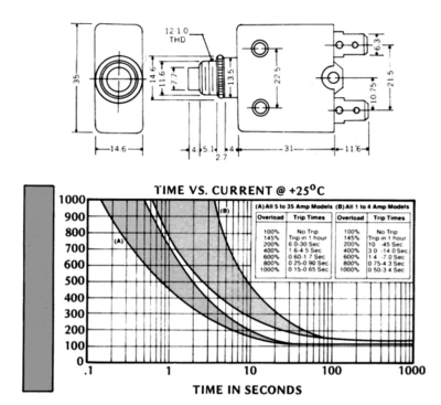 3x NUOVO 30 Amp Pulsante Interruttore Termico 12-50V DC 125 - Foto 2