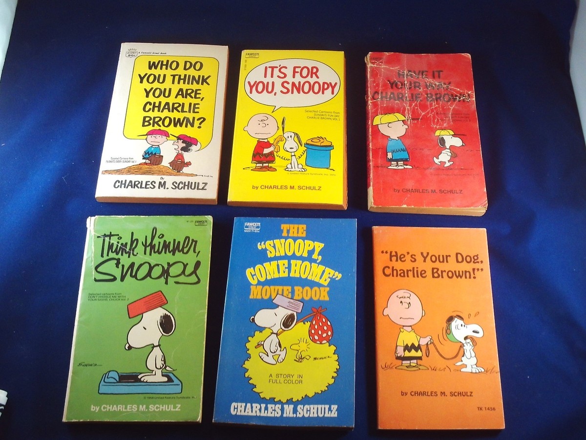 Org Vintage 1960s-70s Charles Schulz- Snoopy- Charlie Brown- Six
