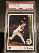 1989 Upper Deck Orel Hershiser PSA 9 #667 World Series MVP LA Dodgers Mint CY